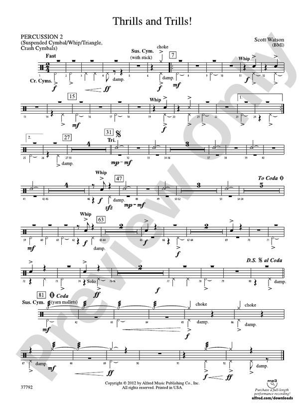 Thrills and Trills!: 2nd Percussion: 2nd Percussion Part - Digital ...