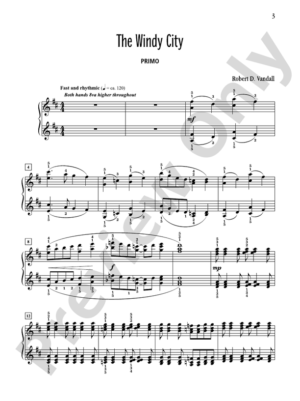Chicagoland - Piano Duet Suite (1 Piano, 4 Hands)