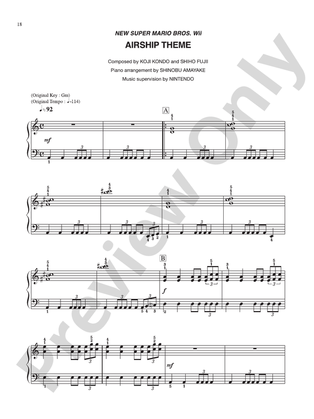New Super Mario Bros. Wii Game Over: Piano: Nintendo® - Digital Sheet Music  Download