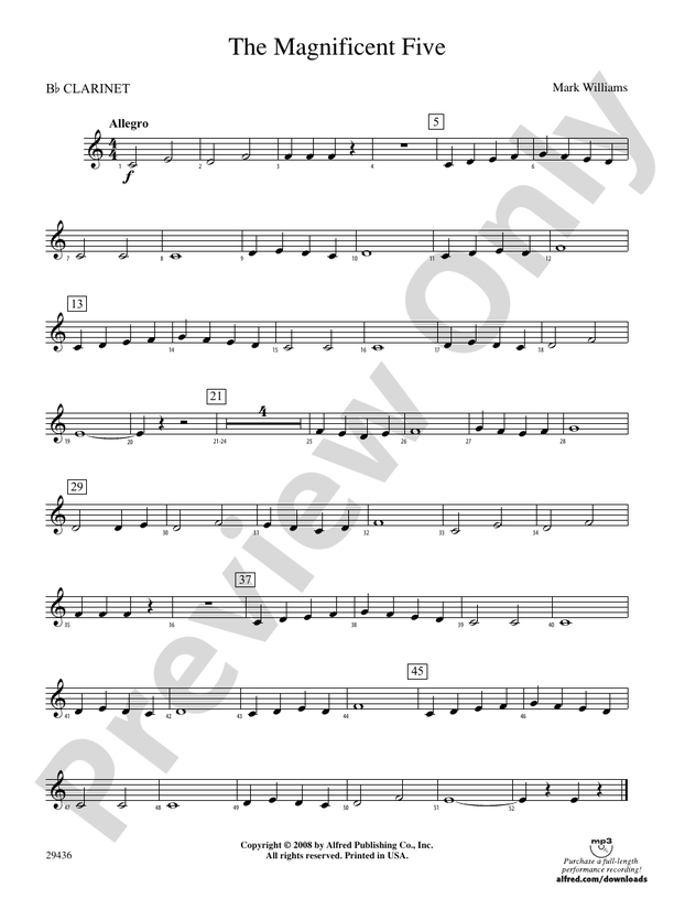 The Magnificent Five 1st Bflat 1st Bflat Part