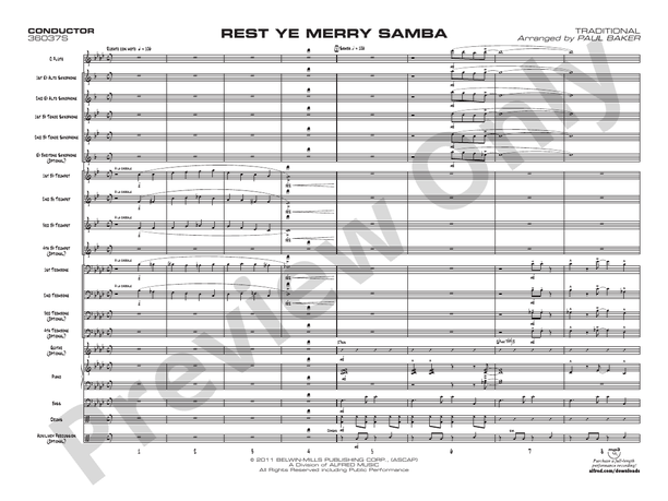 Rest Ye Merry Samba: Score