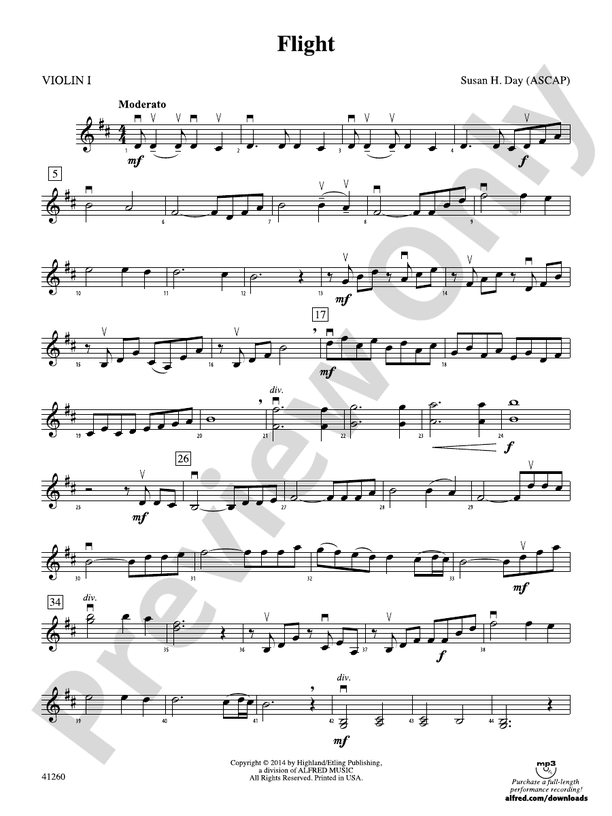 Flight 1st Violin 1st Violin Part Digital Sheet Music Download 7968