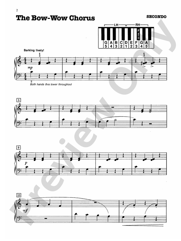 The Bow-Wow Chorus - Piano Duet (1 Piano, 4 Hands)