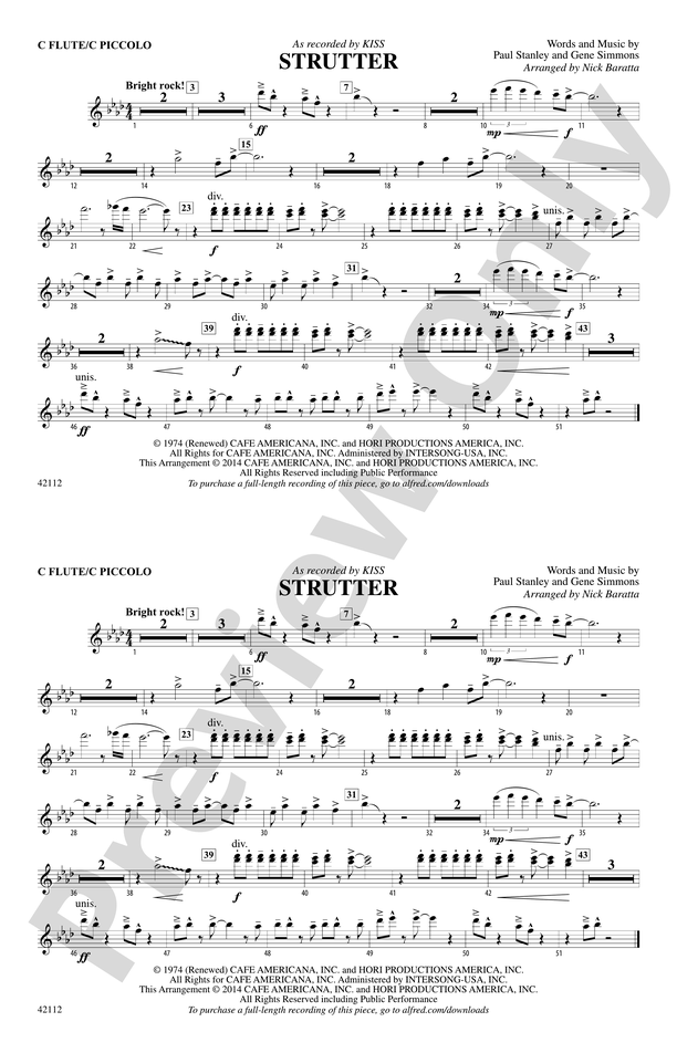 Strutter: Flute: Flute Part - Digital Sheet Music Download