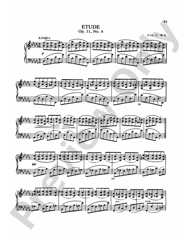 RimskyKorsakov Piano Solos, Volume II Etude, Op. 11, No. 4 Part