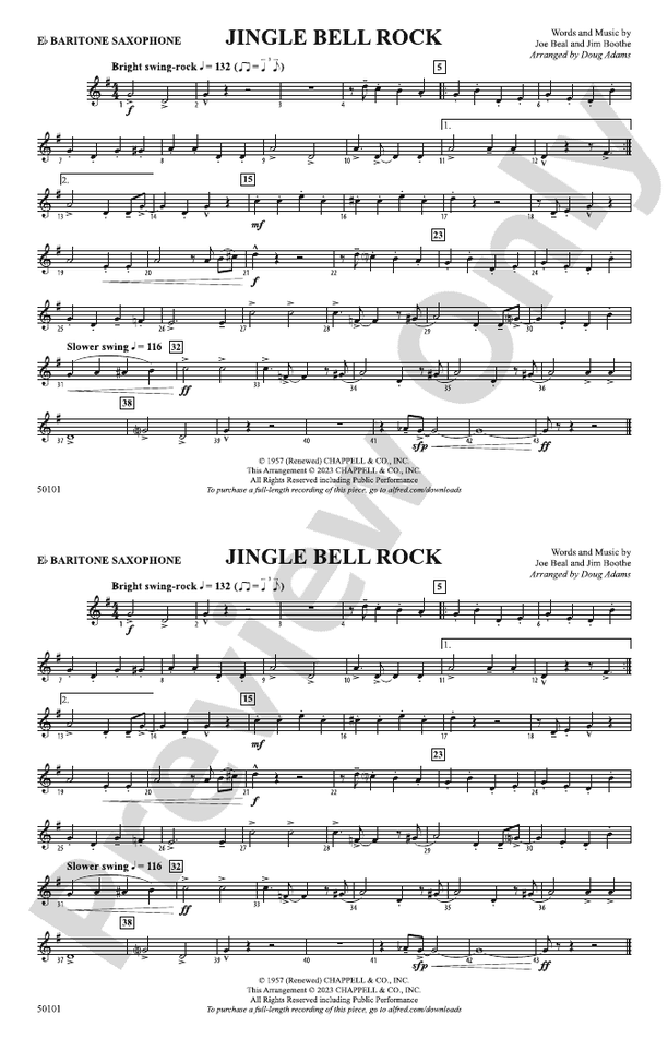 Jingle Bell Rock Eflat Baritone Saxophone Eflat Baritone Saxophone