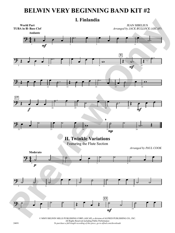 Belwin Very Beginning Band Kit #2: (wp) B-flat Tuba B.C.: (wp) B-flat ...