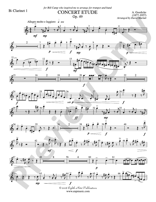 Concert Etude, Op. 49 (Solo Trumpet and Concert Band) 1st Bflat