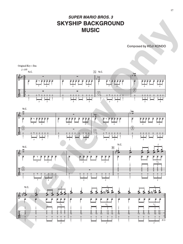 Super Mario Bros. 3 Skyship Background Music: Guitar - Digital Sheet Music  Download: Nintendo®