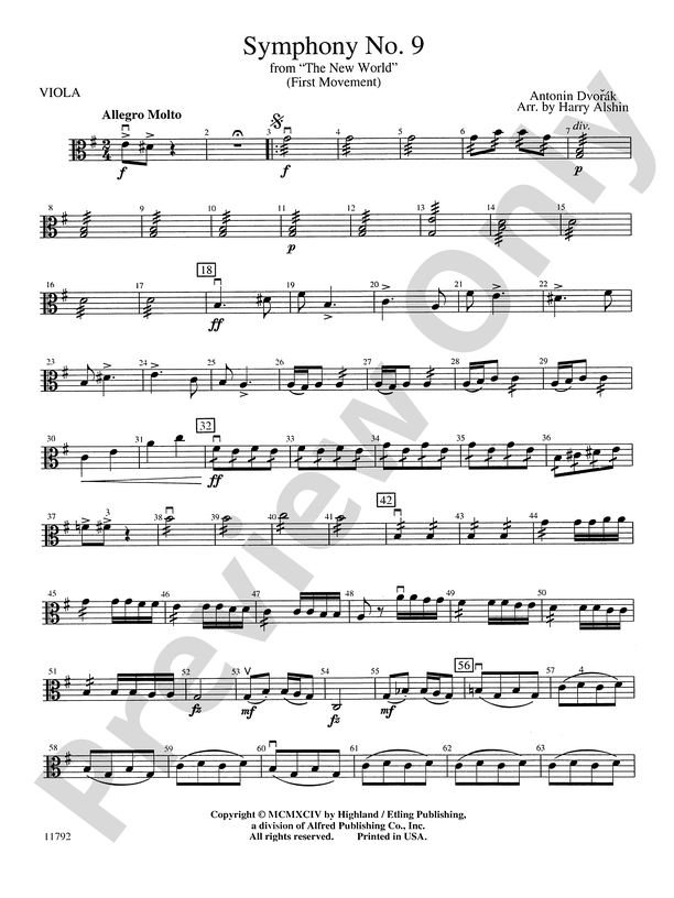 New World Symphony: Viola
