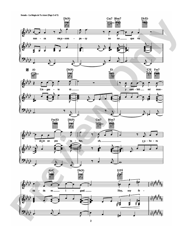 La Magia de tu Amor: Piano/Vocal/Chords: Jon Secada - Digital Sheet ...