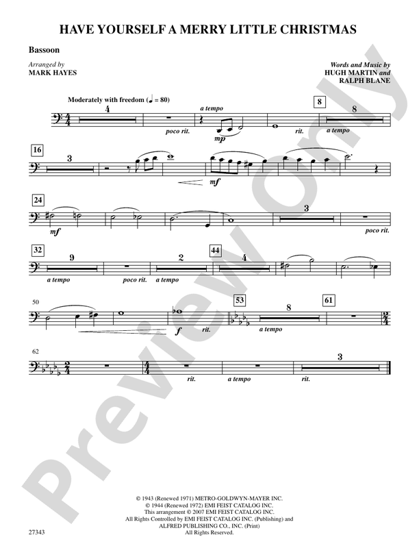 Have Yourself a Merry Little Christmas: Bassoon