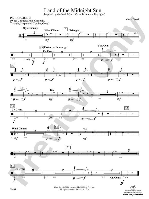 Land of the Midnight Sun: Concert Band Conductor Score & Parts: Vince Gassi  - Digital Sheet Music Download