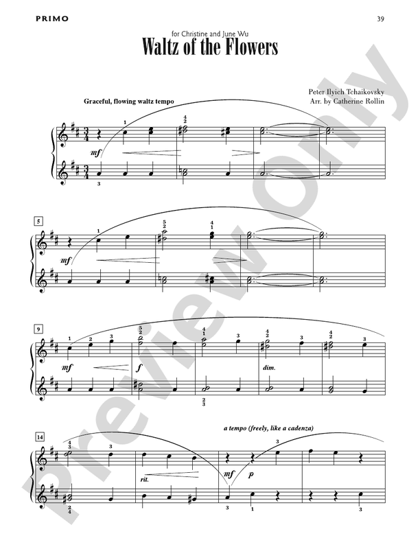Waltz of the Flowers - Piano Duet (1 Piano, 4 Hands)