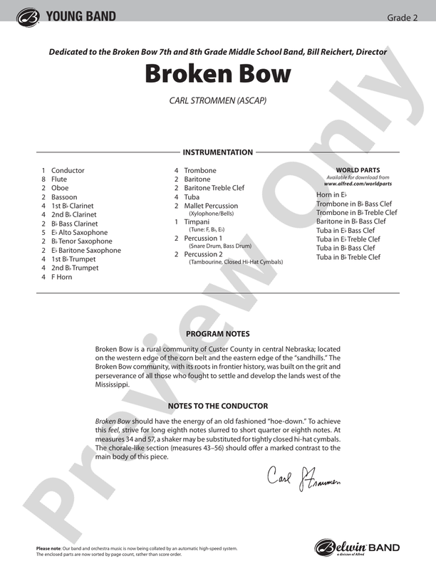 Broken Bow: Score