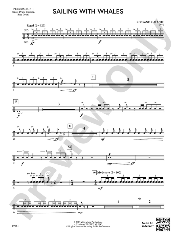 Sailing with Whales: 1st Percussion: 1st Percussion Part - Digital ...