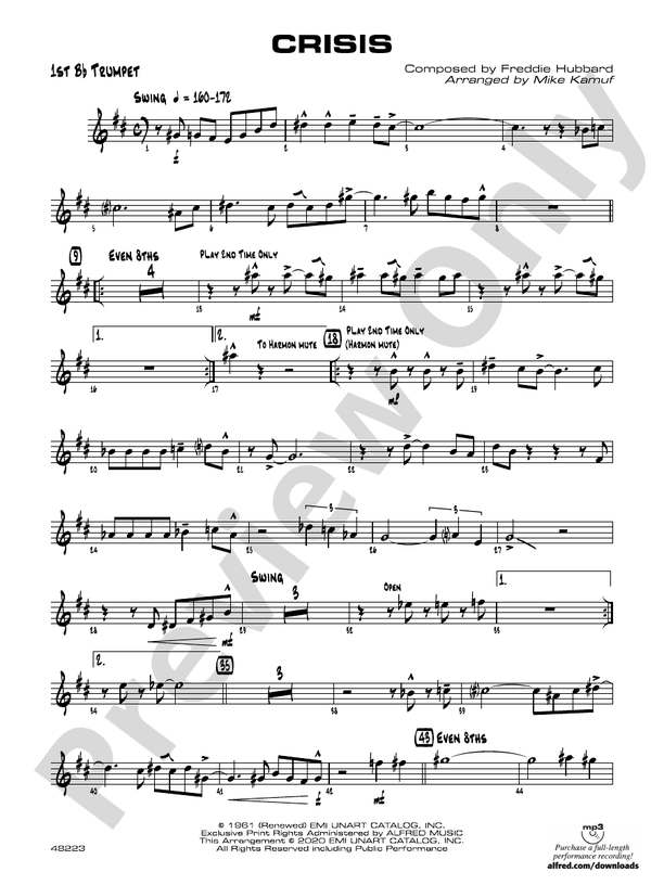 Crisis 1st Bflat Trumpet 1st Bflat Trumpet Part Digital Sheet