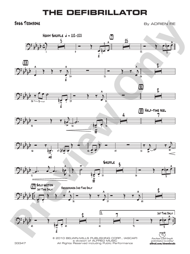 The Defibrillator 4th Trombone 4th Trombone Part Digital Sheet Music Download