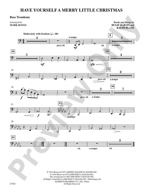 Have Yourself a Merry Little Christmas: 3rd Trombone