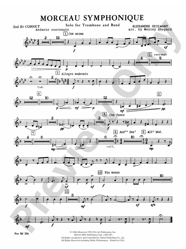 Morceau Symphonique (Trombone Solo and Band) 2nd Bflat 2nd B