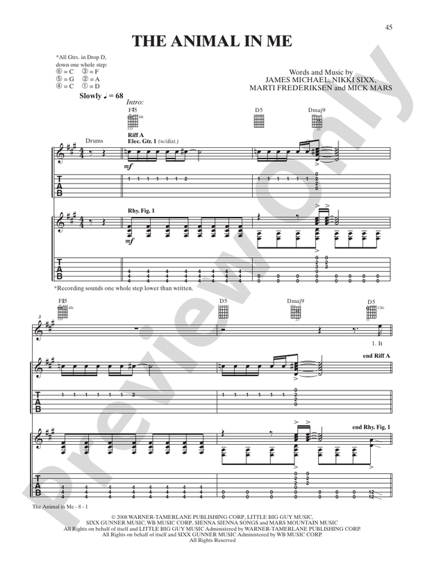 MOTLEY CRUE - COMPLETE (45 SONGS) - GUITAR TAB (ELECTRONIC