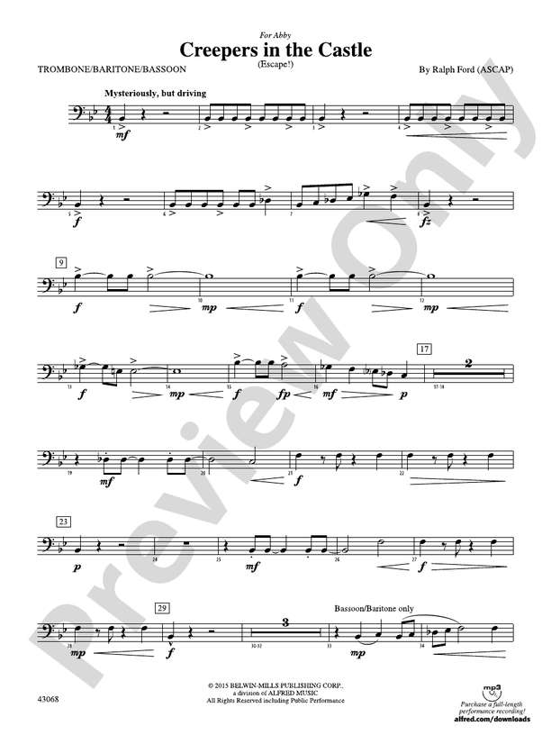 Creepers in the Castle 1st Trombone 1st Trombone Part Digital Sheet Music Download