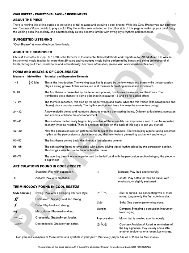 Cool Breeze C Educational Pack C Educational Pack Part Digital