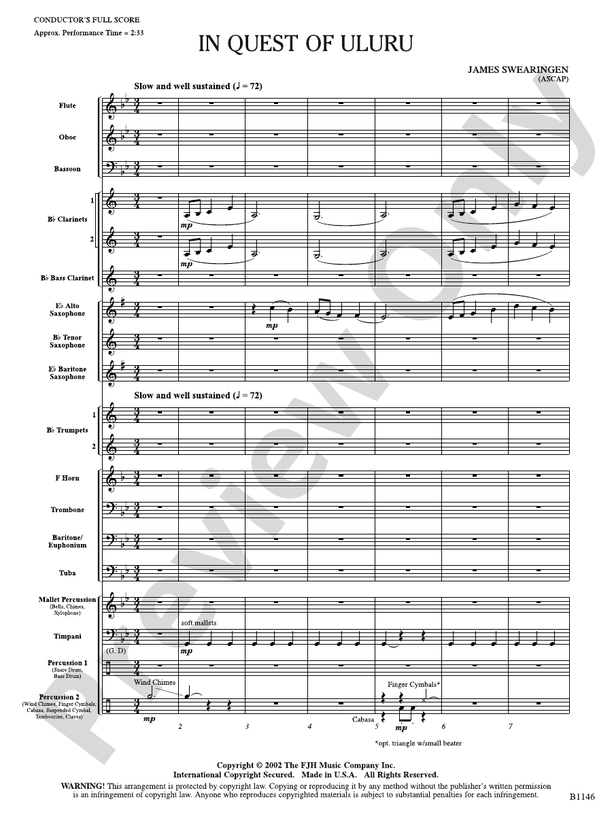 In Quest of Uluru: : James Swearingen - Digital Sheet Music Download