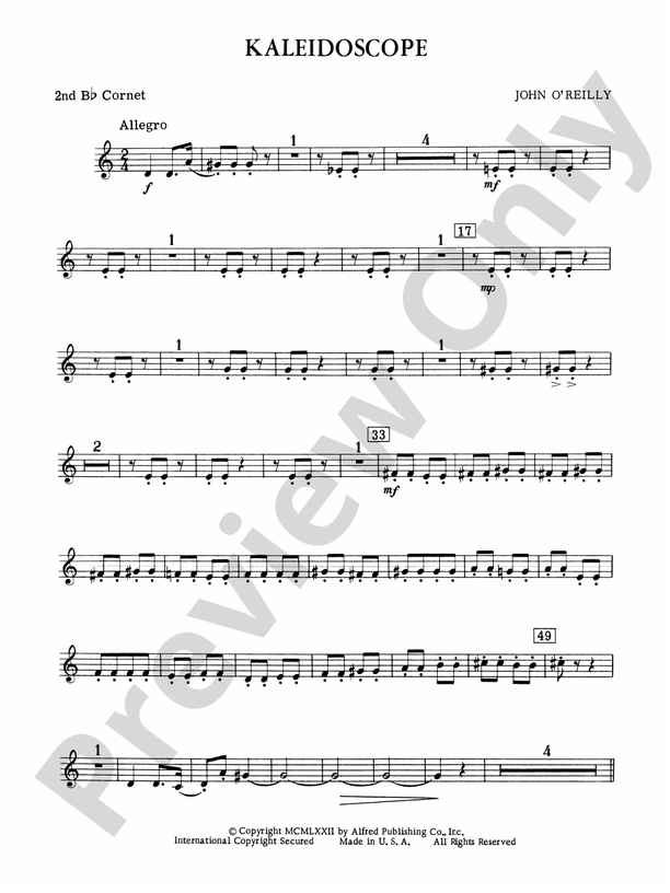 Kaleidoscope 2nd B Flat Cornet 2nd B Flat Cornet Part Digital Sheet Kaleidoscope 2nd B Flat Cornet 2nd B Flat Cornet Part Digital Sheet