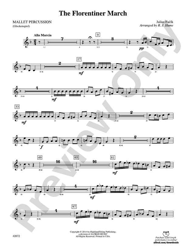 The Florentiner March Mallets Mallets Part Digital Sheet Music Download