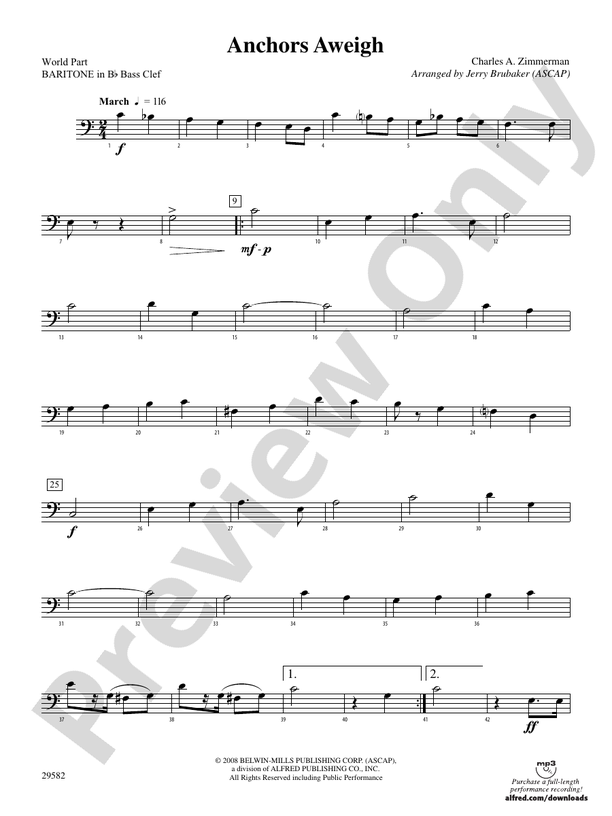 Anchors Aweigh (wp) Bflat Baritone B.C. (wp) Bflat Baritone B.C