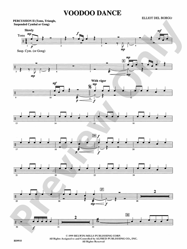 Voodoo Dance: 2nd Percussion: 2nd Percussion Part - Digital Sheet Music ...