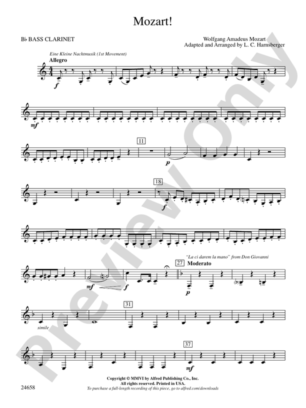 Mozart! Bflat Bass Bflat Bass Part Digital