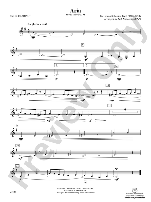 Aria: 2nd B-flat Clarinet