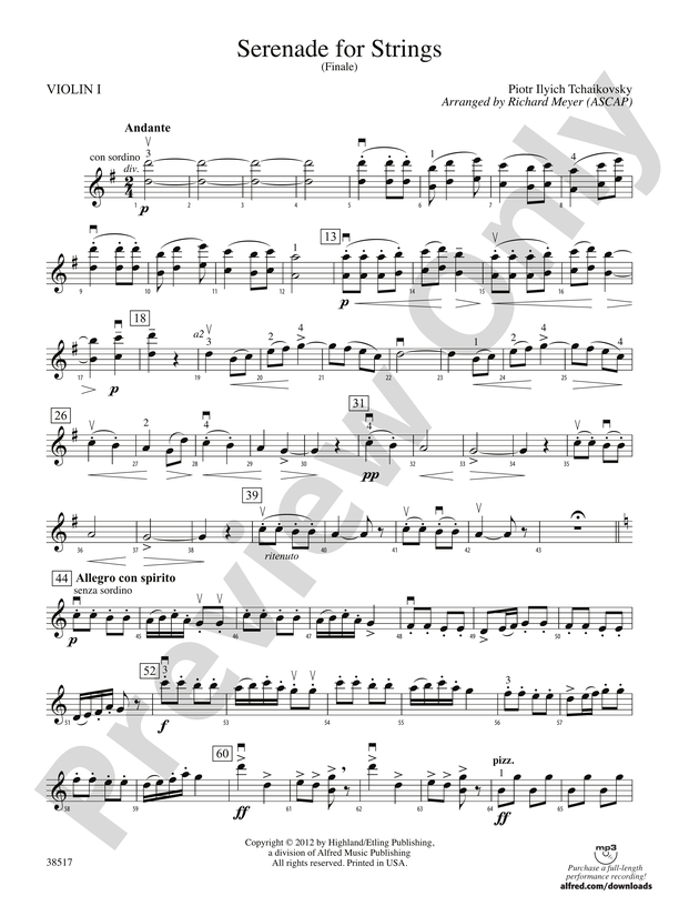 Serenade for Strings: 1st Violin