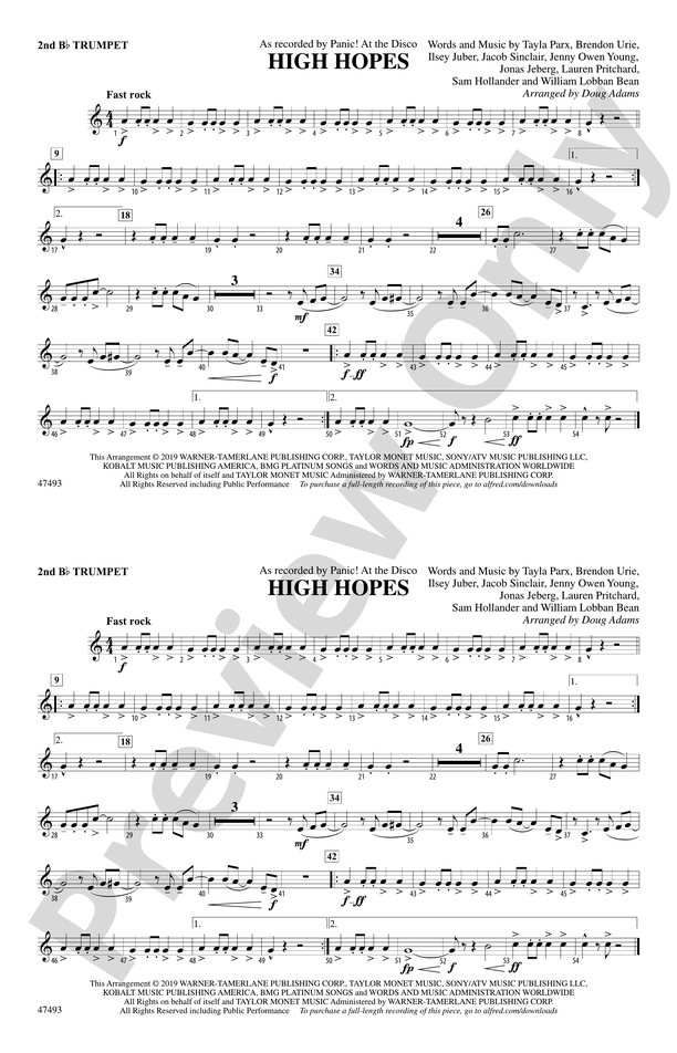 High Hopes: 2nd B-flat Trumpet
