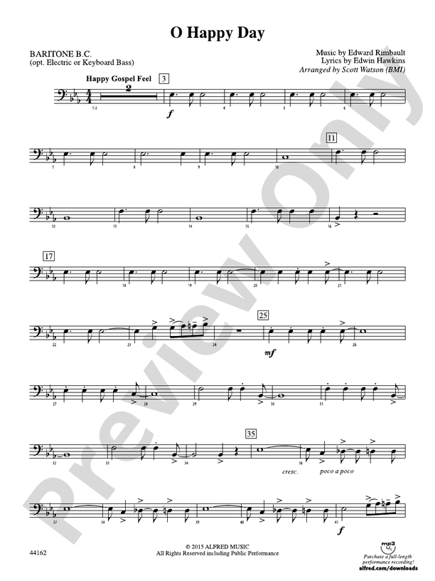 O Happy Day: Baritone B.C.