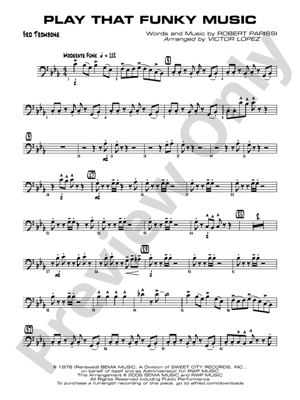 Play That Funky Music 3rd Trombone 3rd Trombone Part Digital Sheet