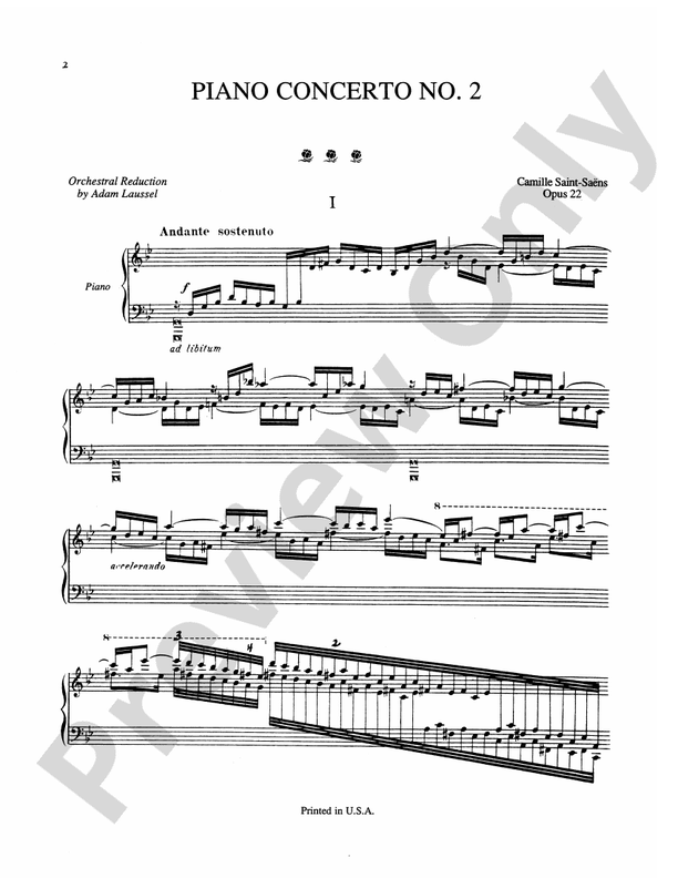 Piano Concerto No. 2 in G Minor, Op. 22: Duo (2 4 Hands) (2 copies required) - Digital Sheet Music Download: Camille Saint-Saëns