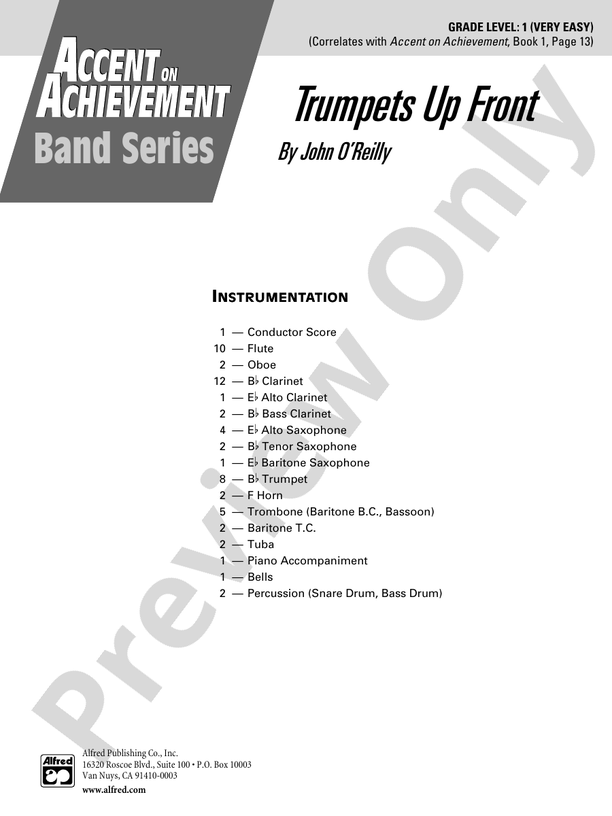 Trumpets Up Front Score Concert Band Score Digital Sheet Music Download