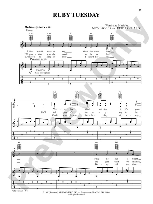 The Rolling Stones Hot Rocks 1964 1971 Guitar The Rolling Stones Digital Sheet Music Download 2688