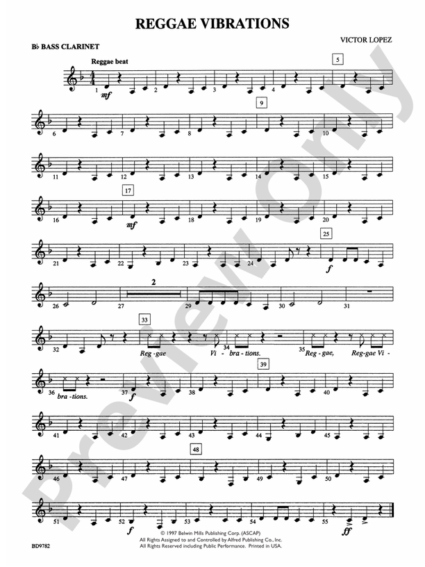 Reggae Vibrations Bflat Bass Bflat Bass Part