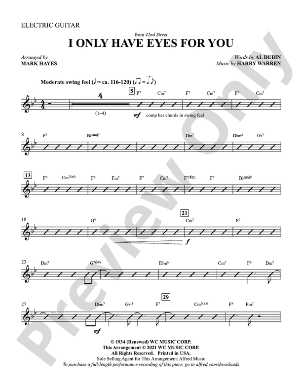 I Only Have Eyes for You Electric Guitar Electric Guitar Part