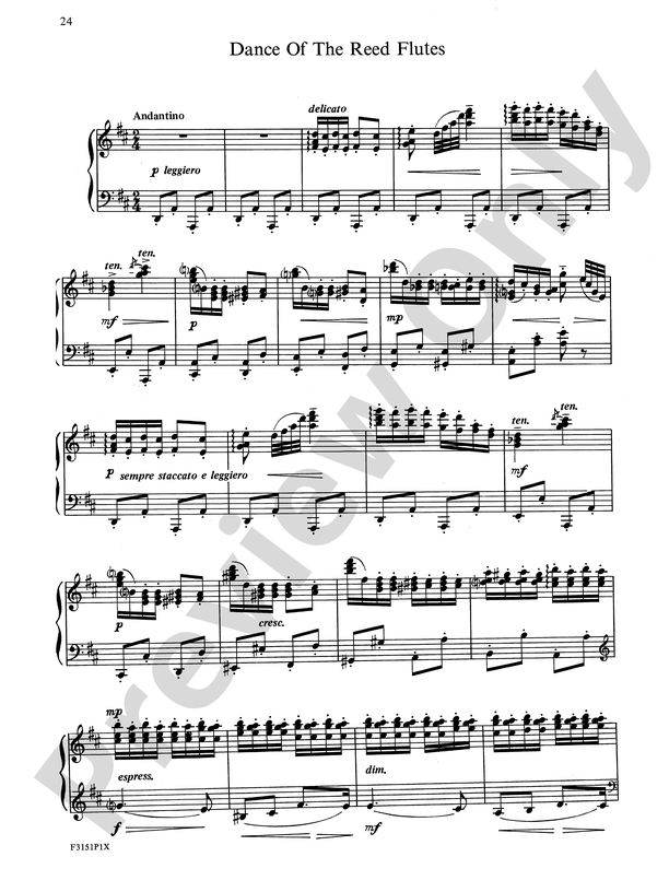 Tchaikovsky The Nutcracker Suite Op 71a Dance Of The Reed Flutes Part Digital Sheet Music 