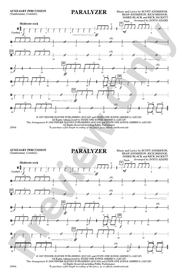 Paralyzer auxiliary percussion auxiliary percussion part digital