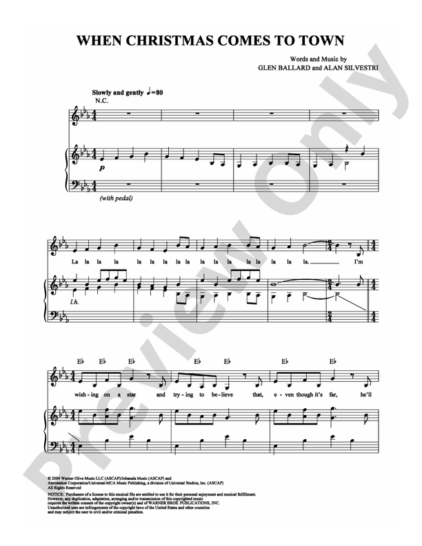When Christmas Comes To Town: Piano: Glen Ballard - Digital Sheet Music ...