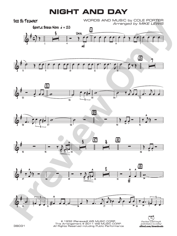 Night and Day: 3rd B-flat Trumpet