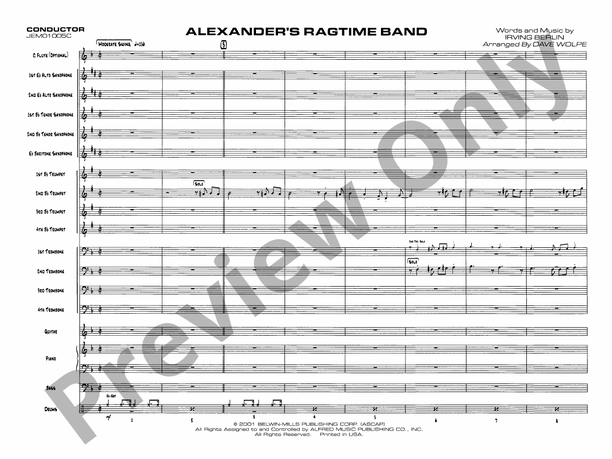 Alexander's Ragtime Band: Score