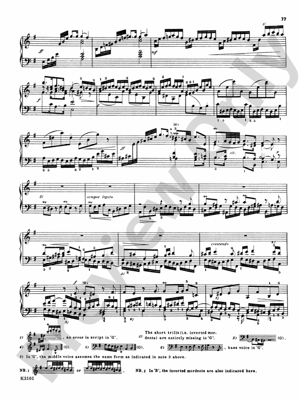 Bach Six Partitas And Overture In French Style Ed Hans Bischoff Partita Vi Part Digital 3810