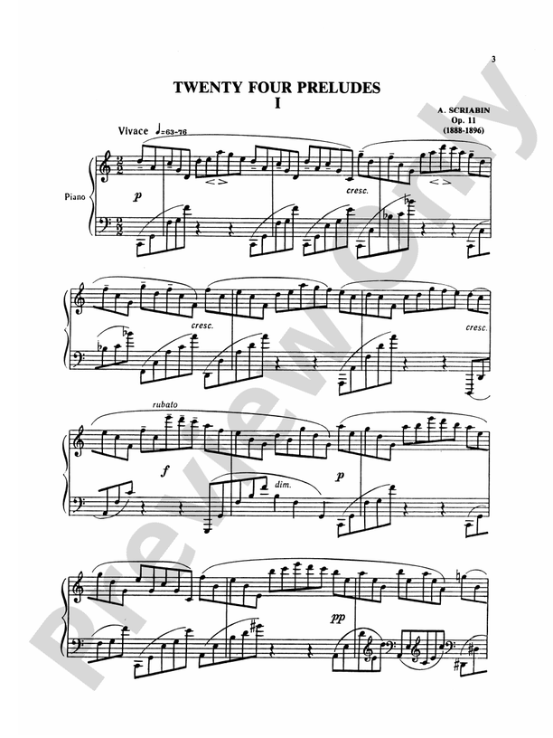 Scriabin: Preludes: Piano Book: Alexander Scriabin - Digital Sheet ...